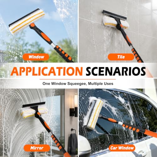 2-in-1 Window Squeegee, 18FT Window Cleaner Tool with 14" Head - view 4