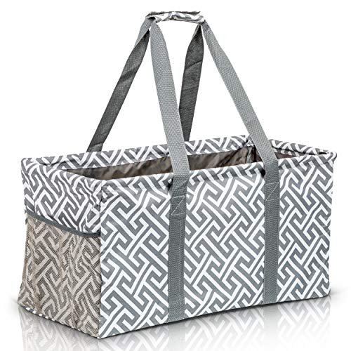 Extra Large Utility Tote Bag - Oversized Collapsible Beach Bag - Geo Black - view 6