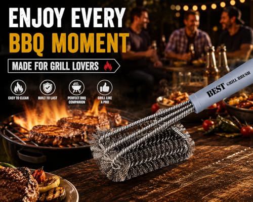 Best BBQ Grill Brush Stainless Steel 18" Barbecue Cleaning Brush with Wire Bristles & Soft Comfortable Handle - Perfect Cleaner & Scraper for Grill Cooking Grates - view 6
