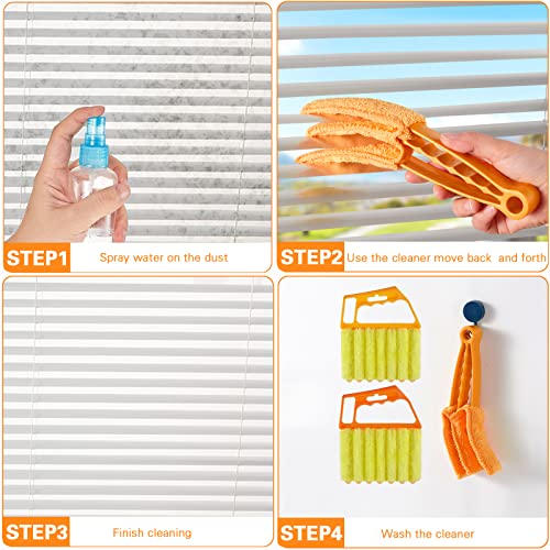 10 Pcs Venetian Window Blind Cleaner Duster Tool Set, Mini Blind Cleaner Duster Brush, Hand Held Air Conditioner Shutters Duster, Dirt Cleaner for Blind, Fan, Air Conditioner, Window Groove Gap (Blue) - view 3