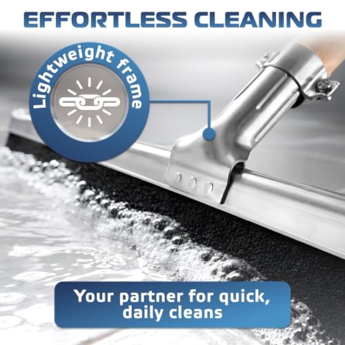 Uneven Surface Floor Squeegee 30’’, Double Foam Blade Garage Squeegee, Taper Pole Connection - Handle Sold Separately for Tiles, Concrete and Asphalt - view 4