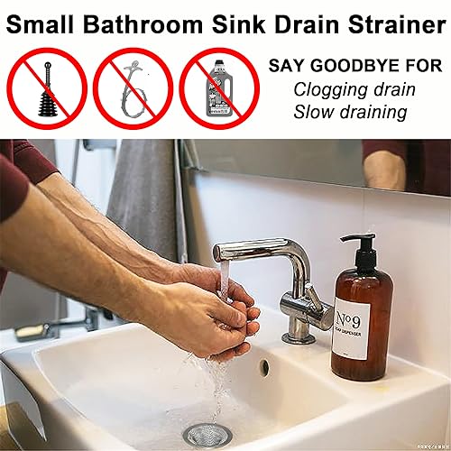 1.0" Small Drain Strainer, Sink Drain Hair Catcher, Bathroom Sink Drain Strainer, 2PCS Drain Mesh Baskets for Laundry, Mop Pool, Utility, Slop, RV Sink, Stainless Steel Drain Filter - view 6