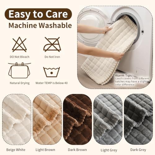 Pet Couch Covers for Sofa Washable, Fuzzy Dog Couch Cover Protector - view 7