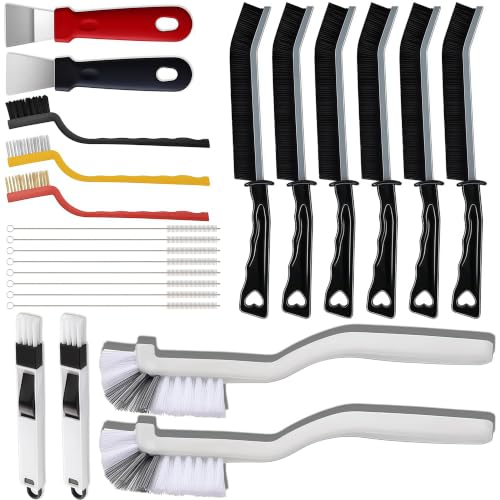 23Pcs Crevice Cleaning Brush Set, Hard Bristle Scrub Brushes Tools for Gaps