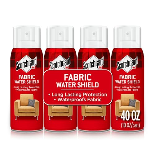 Fabric Water Shield, Water Repellent Spray for Fall and Winter Clothing and Holiday Household Upholstery Items, Long-Lasting Protection, Water Repellent for Winter Fabric, Four 10 oz Cans