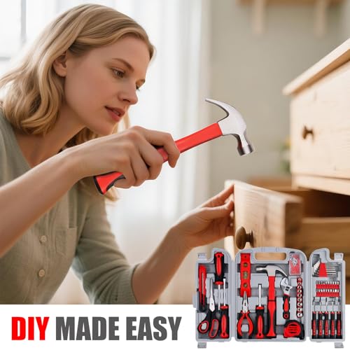 156-Piece Delicate All-Purpose Home Tool Kit in Foldable Toolbox, Unisex | Complete and Essential Hand Tools Set for General House Repairs, Garage, Apartment, Office, Dorm, Perfect Holiday Gift - view 6