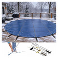 Round Inground Pool Cover for Concrete Wood Deck, Inlcude Installation Kit