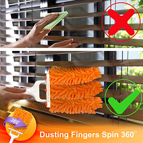 Microfiber Duster for Blinds - Multi-Surface Microfiber Dusters for Cleaning - Blind Cleaner Duster Tool - Baseboard Cleaner Tool with Handle - Blinds Cleaner Tool - Use as Damp Duster - view 6
