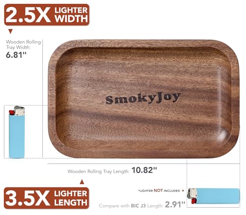 Wooden Rolling Tray Set, 10.8 Inch Walnut Wood Trays Bundle - view 7