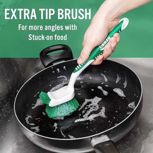 Libman Dish Brush Set with Long Handle - Deep Cleaning Brushes - Dish Scrubber & Scraper - Kitchen Scrub Brush for Dishes, Sinks, Pots, Pans, Vegetables - view 4