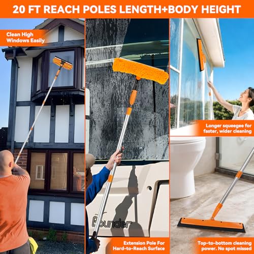 Window Washing Kit with Extension Pole: 3 in 1 Double-Sided Professional - view 4