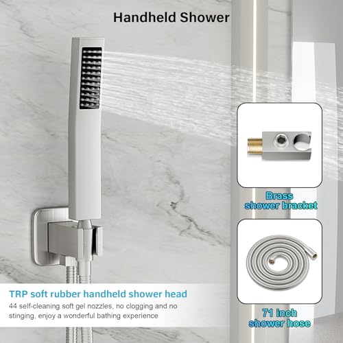Shower Faucet Set with 10 Inch Brushed Nickel Rain Shower Head - view 5