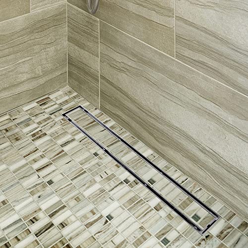 24 inch Linear Shower Drain-Brushed Nickel Tile-in Floor Drain - view 5