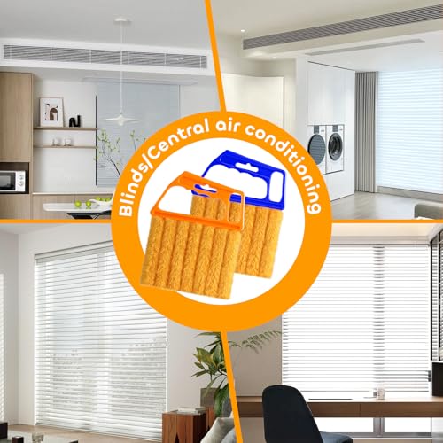 2 Pcs Blind Cleaner Duster Tool,Blind Dusters for Cleaning,Cleaning Brush,7 Finger Dusting Cleaner Tool for Window & Air Conditioner,Window Blinds Cleaner Microfiber Washable - view 5