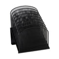 Onyx Desk Organizer, 8 Tiered Vertical Compartments, Office and Classroom Mailbox, Paper and Mail Sorter, Steel Mesh, Black