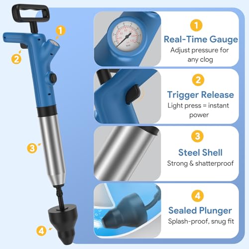 High Pressure Toilet Plunger with Real-Time Gauge - view 2