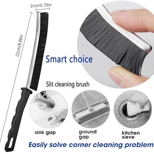 Crevice Cleaning Brush Set, Hard Bristle Gap Cleaning Tool, Ultra-Fine Nylon Deep Scrub Brushes for Window Tracks, Bathroom Grout, Sliding Doors & Sink Detailing,6-Pack - view 4