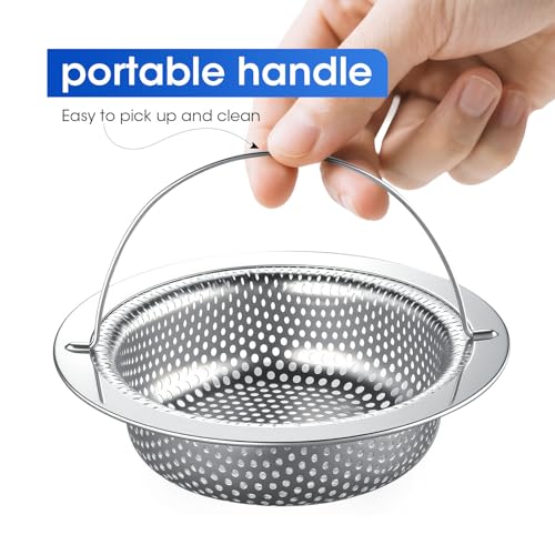 2 Pack 4.5 Inch Kitchen Sink Drain Strainer with Handle - view 2