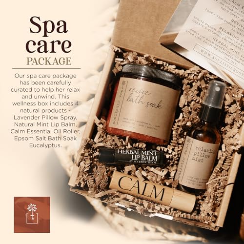 Self-Care Set - Luxury Spa Bath Kit, Pillow Mist, Cooling Lip Balm, Tranquil Essential Oil Roller & Epsom Salt Bath Soak Pampering Package, Holistic Gifts for Him & Her - view 2