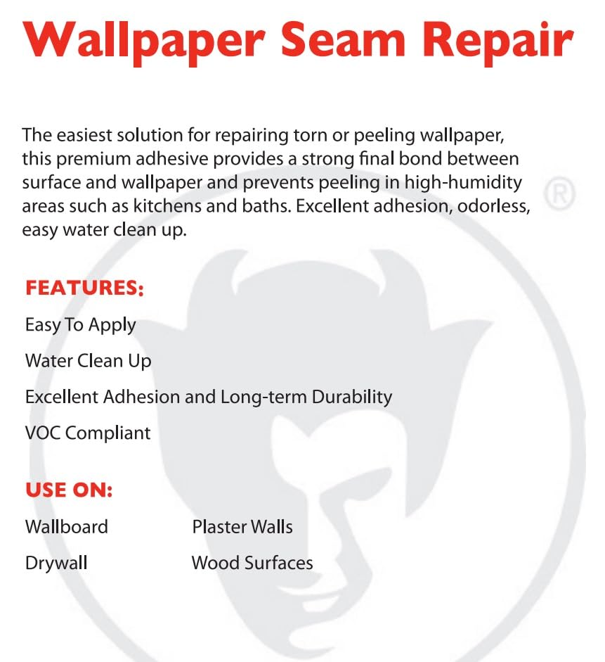 0878 Wallpaper Seam Repair, Wallpaper Adhesive, House & Home Restore Premium Wall Paper Glue & Paste, Clear, 5 oz - view 2