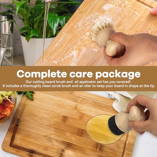 Cutting Board Oil Applicator & Sisal Scrub Brush Set - view 5