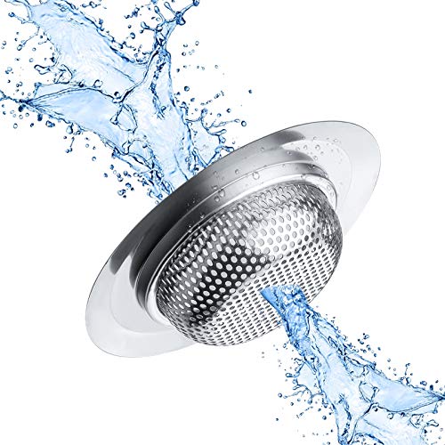 2 Pcs Kitchen Sink Strainer, Stainless Steel Drain Cover, Large Wide Rim 4.5" Diameter, Anti Clogging Basket Catcher, Dishwasher Safe - view 4