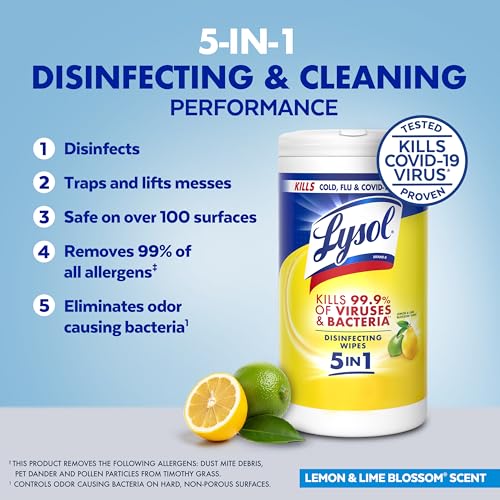 Disinfecting Wipes, Cleaner, Lemon + Linen + Mango, 80 ct. (3 Pack) - view 3
