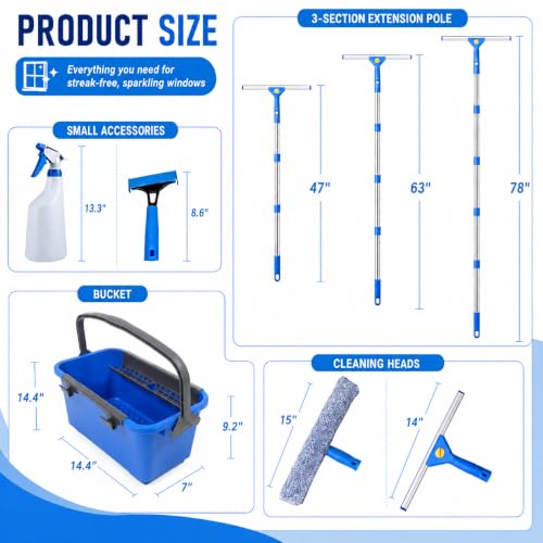 Professional Window Cleaning Kit with 3 Gallon Bucket - view 3