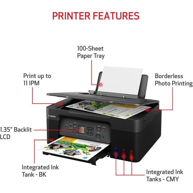 PIXMA G3270 MegaTank All-in-One Inkjet (Black) (5805C002) Bundle - view 4