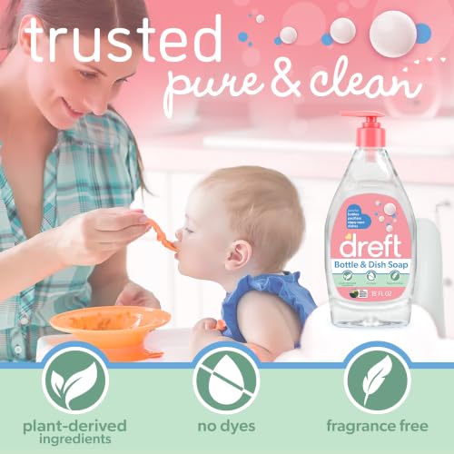 Bottle and Dish Soap | Made to Clean Baby Bottles, Sippy Cups, Pacifiers, Breast Pumps, & More | Gently Removes Milk Film & Odors | Plant Based, Fragrance Free Dish Soap | 18 Fl Oz (Pack of 3) - view 2