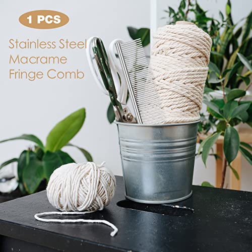 Macrame Fringe Comb, Stainless Steel Macrame Dog Cat Comb - view 2