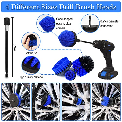 27Pcs Car Detailing Kit, Car Cleaning Kit, Car Detailing Brush Set, Drill Brush Set, Car Detailing Brushes, Car Wash Kit, Car Accessories, Car Cleaning Supplies for Interior, Exterior, Wheels - view 4
