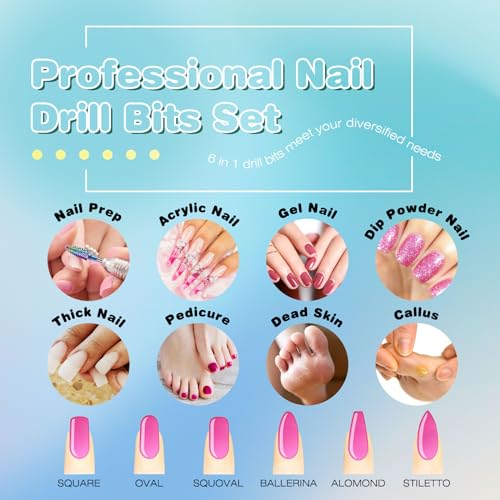 Tungsten Carbide Nail Drill Bits with Cleaning Brush, Efile Remover - view 7