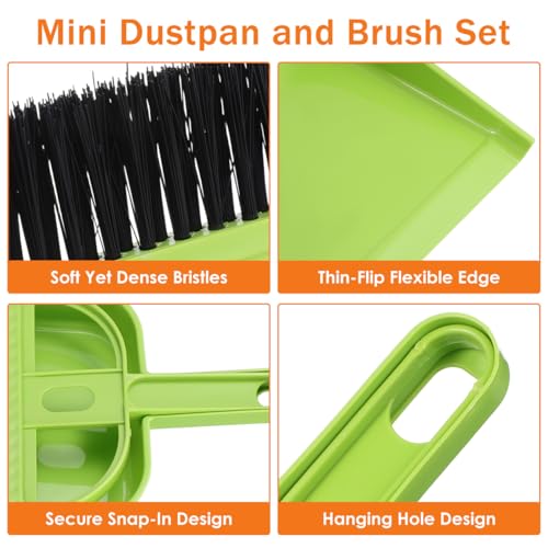Mini Broom and Dustpan Sets Desktop Sweeping Tools with Soft Bristles Cleaning Brush Set for Desk Keyboard Windowsill Counter Office 6 Sets - view 6