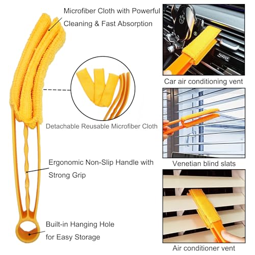 5Pcs Window Blind Cleaning Set, Washable dust Removal Cleaning Tools, air Vent Cleaning Brush, Track Cleaning Brush, dust Removal Cleaning Tools for Blinds, air conditioners, Track, and Fans - view 4
