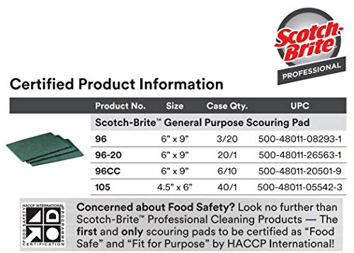 Scotch-Brite General Purpose Scouring Pad 105, 4.5 in x 6 in, 40/Case - view 5