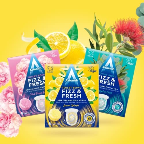 Fizz & Fresh Foaming Toilet Bowl Cleaner Tablets Bundle – Deep Cleaning Eucalyptus, Lemon Splash & Pink Peony Scents – Limescale, Calcium & Rust Remover for Hard-to-Reach Stains, 24 Tablets T - view 5
