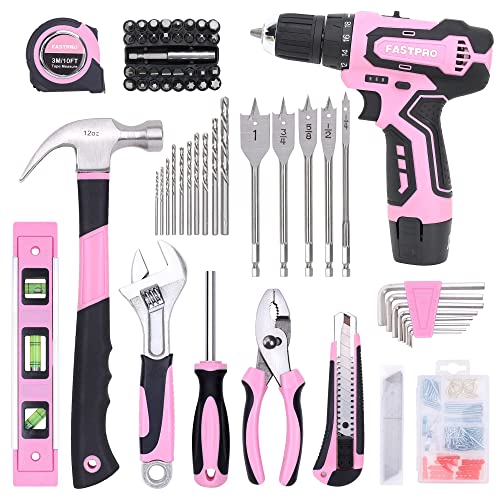 12V Pink Drill Set for Women, Home Tool Set with Bag - view 2