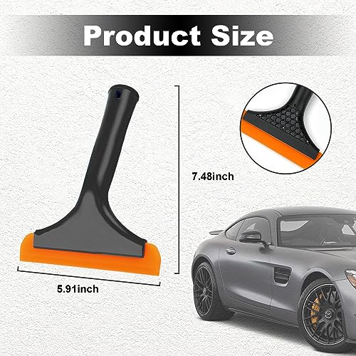 Small Silicone Window Squeegee, Car Windshield Water Blade Squeegee, Multifunctional Auto Squeegee with 5.9 Inch Blade and Non-Slip Handle for Car Window, Mirror, Home Cleaning (Black) - view 2