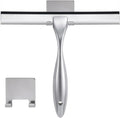 Shower Squeegee, 14-Inch Silver Squeegee, All-Purpose Stainless Steel Squeegee for Bathroom, Shower Doors, Mirrors, Tiles and Car Windows - 100% Streak Free