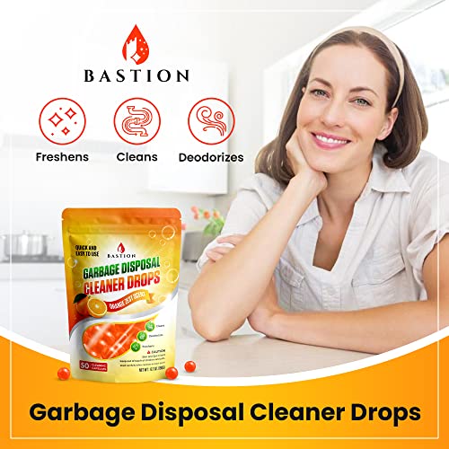 Garbage Disposal Cleaner and Deodorizer Drops- [[50-Count]] Orange Zest Scented Kitchen Sink Freshener Pods & Drain Odor Eliminator Disposer Care Balls - view 3