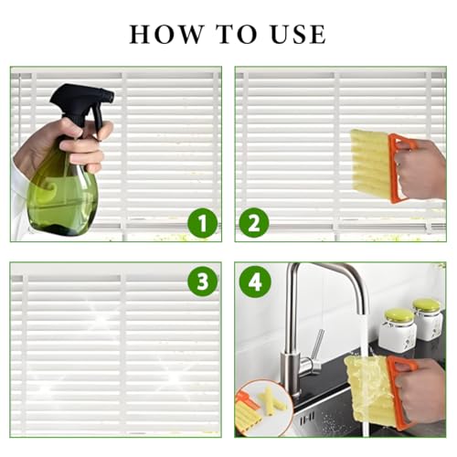 2 PCS Blind Cleaner Duster Tool, Window Venetian Hand-held 7 Finger Dusting Cleaner Brush, Blinds Cleaning Brush Tool for Window Shutters Air Conditioner, Car Accessories (Blue+Green) - view 4