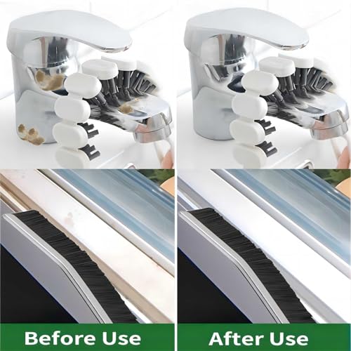 Crevice Cleaning Brush Hard Bristle Grout Brush Scrub Brush Toilet Brush Cleaning Tools Cleaning Supplies for Household Use Bathroom Kitchen 3 Pcs (Black&White) - view 4