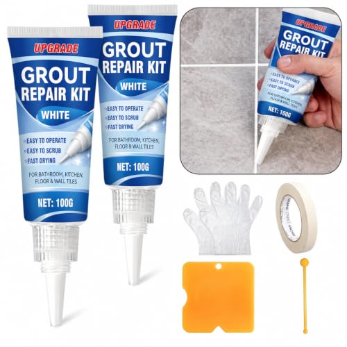 Tile Grout Repair Kit, 2 Pack Fast Drying Grout Sealer Tube