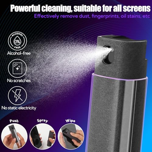 50 Pack Screen Cleaner 3-in-1 Screen Cleaner Spray and Wipe Built-in Cleaning Solution Touchscreen Mist Cleaner for All Car Screen Phone Laptop iPad TV Monitor,Gray - view 3