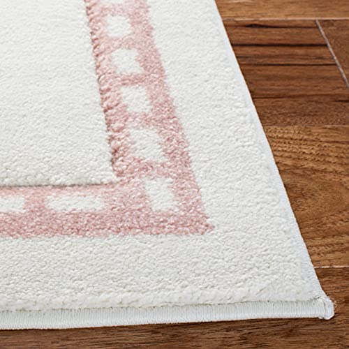 Area Rug 8x10 - Carousel Kids Collection - Large - Ivory & Pink, Bunny Design, Non-Shedding & Easy Cleaning, Ideal for Boys & Girls in Playroom, Nursery, Bedroom (CRK166A) - view 3