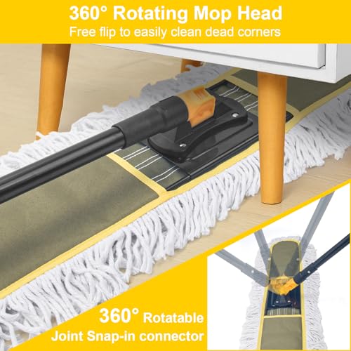 24" Commercial Dust Mop with 2 Replacement Mop Pads, 60.5 Inch - view 3