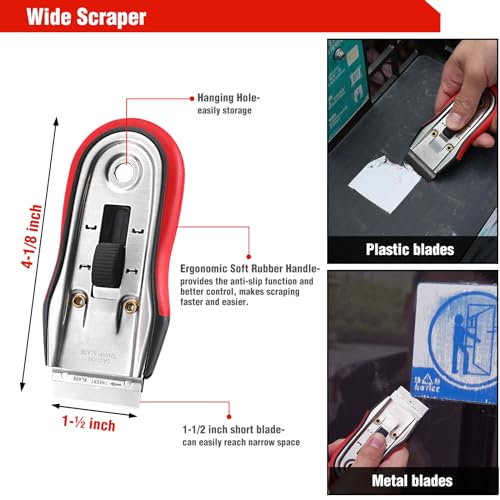 2 Piece Razor Scraper Tool with 20-piece Blades, Razor Holder - view 4