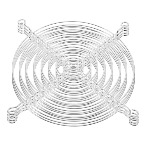 4pcs 12cm PC Fan Grill Mesh Covers with Screws, Silver Zinc-Plated Protective Dust Filters for Computer Case Cooling Fans, Compatible with Desktop Tower Cooling Systems
