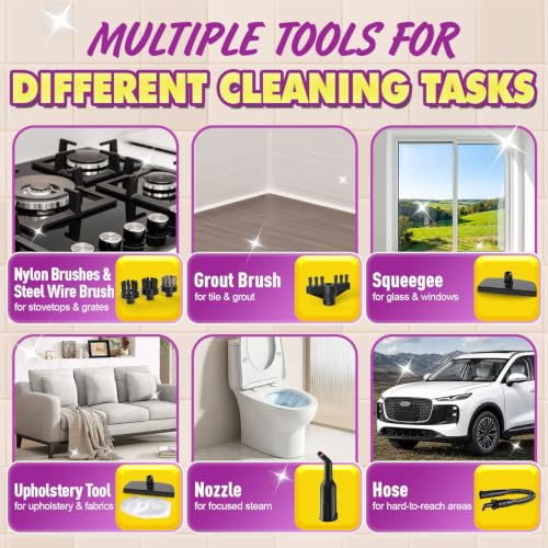 1200W Handheld Steam Cleaner for Home, Pressurized Steamer for Cleaning - view 5